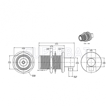 Superbat N Type Jack Female Right Angle Blukhead 50 Ohm Low PIM Connector For 0.141" semi-rigid Cable
