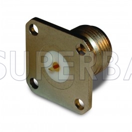 Superbat 50 Ohm N Type Jack Female Striaght Flat Tab 4 Hole Flange Connector