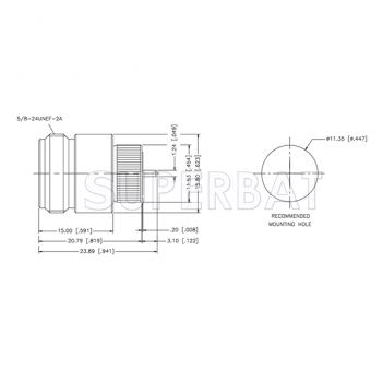 Superbat 50 Ohm N Type Straight Jack 0.122 Inch Post Length Connector