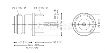 Superbat RF Connector N Type Straight Bulkhead Jack Female Solder Cup 50 Ohm