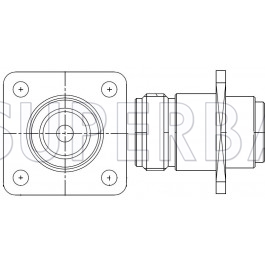 Superbat N Type Jack Female Straight Panel 4 Holes Flange Solder Connector for .250 Semi-Rigid Cable