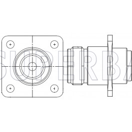 Superbat N Type Jack Female Straight Panel 4 Holes Flange Solder Connector for .250 Semi-Rigid Cable