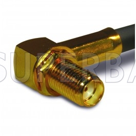 Superbat RF Connector SMA Right Angle Crimp Jack Female Bulkhead for RG-58 KSR-195