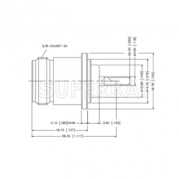 Superbat 50 Ohm N-Type Straight Jack Female Solder Cup Round Flange RF Connector