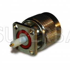 Superbat N Type 50 Ohm Straight Plug Male Round Post 4-Hole Flange Connector