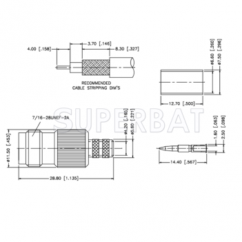 TNC Jack (male pin) Crimp Reverse Polarized Connector 50 Ohm for LMR-240