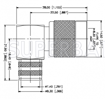 TNC Male Plug Solder Right Angle Connector 50 Ohm for RG-214