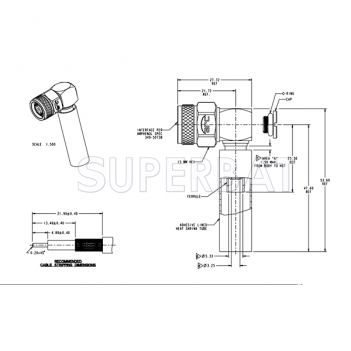 TNC Plug (female socket) Right Angle Crimp Reverse Polarized ARC Connector 50 Ohm for LMR-200