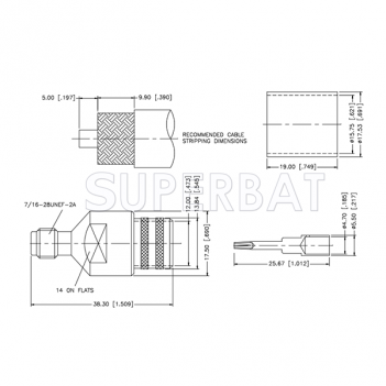 TNC Female Jack Crimp Connector 50 Ohm for LMR-600 Coax Cable