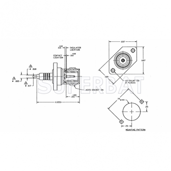 Superbat RF connector TNC Jack (male pin) Reverse Polarity Panel Mount Crimp Connector for RG-178 Coax Cable