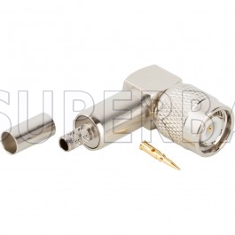 TNC Male Plug Right Angle Crimp Connector 50 Ohm for LMR-195 KSR-195