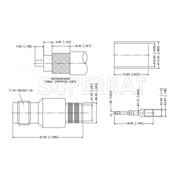 TNC Jack (male pin) Crimp Reverse Polarized Connector 50 Ohm for LMR-400