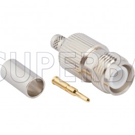 TNC Jack (male pin) Crimp Reverse Polarized Connector 50 Ohm for LMR-200