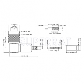 TNC Male Plug Right Angle Crimp Connector 50 Ohm for LMR-195 KSR-195