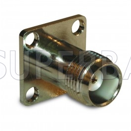 Superbat TNC Female Jack Round Post 4-Hole Flange RF Connector 50 Ohm