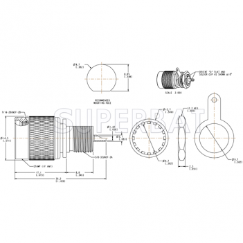 50 Ohm Superbat TNC Female Pulg Round Post Bulkhead RF Connector