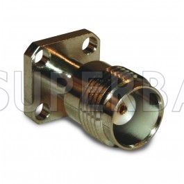 50 Ohm Superbat TNC Female Jack Round Post 4-Hole Flange RF Connector