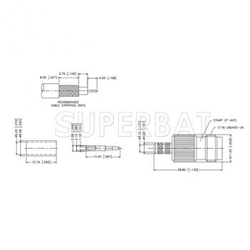 TNC Jack (male pin) Crimp Reverse Polarized Connector 50 Ohm for LMR-195 KSR-195 RG-58