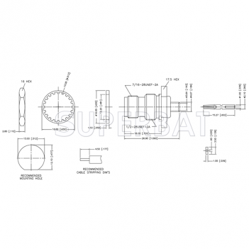 TNC Female Jack Solder Bulkhead Straight Connector 50 Ohm with O-ring for 0.141" Semi-Rigid Cable