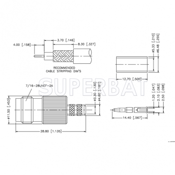 TNC Jack (male pin) Crimp Reverse Polarized Connector 50 Ohm for LMR-200