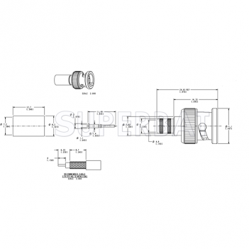 Superbat Mini-BNC Straight Crimp Plug Male Connector 75 Ohm for Belden 1694A Coax Cable