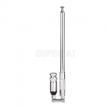 Superbat Telescopic BNC Male 76-108MHz Swivel Antenna for TV FM Radio Scanners Remote Receivers