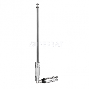 Superbat Telescopic BNC Male 76-108MHz Swivel Antenna for TV FM Radio Scanners Remote Receivers