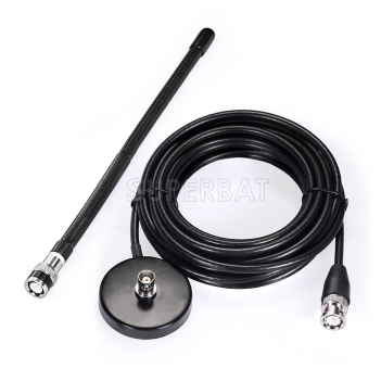 Superbat BNC Male 27MHz Ham Radio Antenna with Magnetic Base Adapter 9.84Ft Extension Cable BNC Connector for ICOM IC-V8 IC-V80 IC-V80E IC-V82 IC-V85