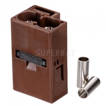 Superbat FAKRA Jack Code F Brown Double Socket Connector for Coaxial Cable RG316 RG174