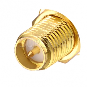 RP-SMA Jack Female (male pin) bulkhead Solder Connector for 0.141" Semi-rigid RG402 Cable