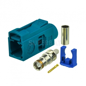 Superbat Fakra "Z" female crimp connector Waterblue /5021 Neutral coding RG316 RG174