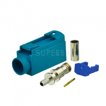 Superbat Fakra "Z" female crimp connector Waterblue /5021 Neutral coding RG316 RG174