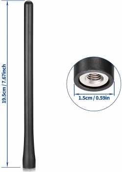 8 Inch AM FM DAB antenna mast with 3 adapter screws-TLN4045