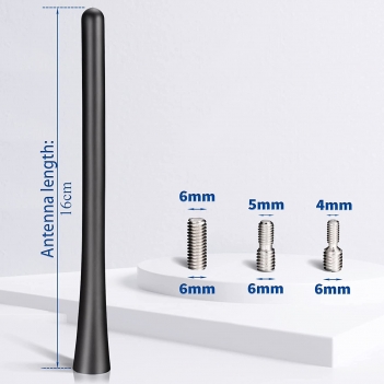 6.3 Inch Car AM FM Antenna mast with 3 adapter screws