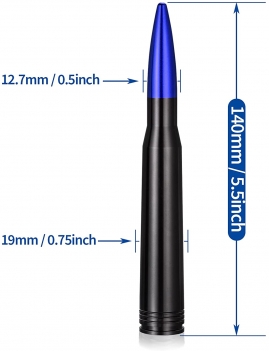 5.5 Inch Univeral Car Truck Short Bullet Antenna - Blue