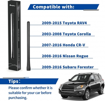 8 Inch AM FM DAB antenna mast with 3 adapter screws-TLN4045