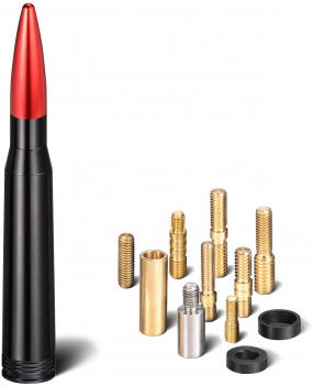 5.5 Inch Univeral Car Truck Short Bullet Antenna - Red