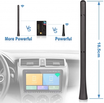 Superbat Car Radio Rubber Vehicle Antenna Mast 18.5 cm FM DAB Roof Mount Replacement for Fiat 500 Bravo Idea Panda Punto Stilo Tipo Alfa Romeo 147 156 Sportwagon GT Spider with M4 M5 M6 Screw Adapter