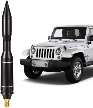 Superbat Vehicle Bullet Antenna Mast Rocket Shape Aluminum Car Antenna Replacement for (2007-2022) Jeep Wrangler JK JL Off Road SUV (2020-2022) Jeep Gladiator JT Truck (2002-2007) Jeep Liberty