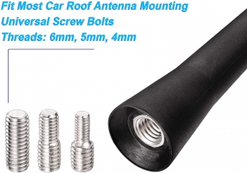 Superbat Universal Vehicle Roof Mount Rubber Antenna Mast 10 inch Flexible Car Antenna Replacement