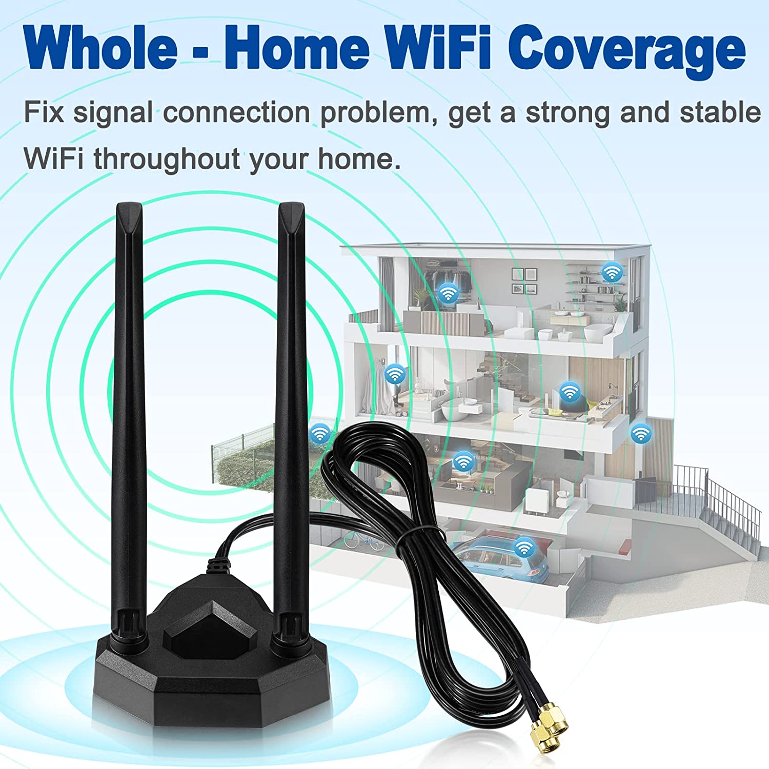 2pcs SMA Female WiFi Antenna 2dBi for Wireless LAN Router Dual Band<e 