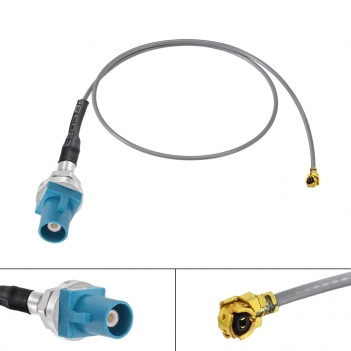 IPX / u.fl to Fakra Plug "Z" Bulkhead with O-ring Pigtail,50 Ohm, Cable 1.13mm AUTOMOTIVE ANTENNA Coaxial CABLE