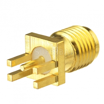 SMA Jack Female Edge Mount Connector for 0.040 inch End Launch PCB