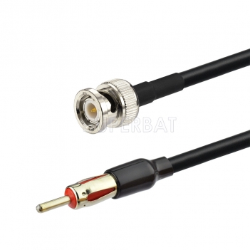 BNC Male to AM/FM male Motorola plug - Car Radio Antenna Connector Adapter RG58 Coaxial Extension Cable 12" 30cm