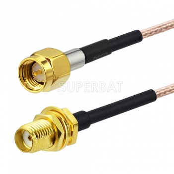 SMA Extension Cable SMA Male to SMA Female Bulkhead Cable Using RG178 Coax RF Cable Assembly