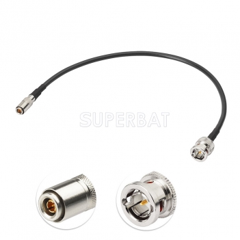 Superbat 1 Foot DIN 1.0/2.3 Male to Male BNC Crimp Solder  75 Ohm Mini RG59 6G-SDI 4K UHD HD Video Camera Coaxial Cable for Video Camera and Moniter