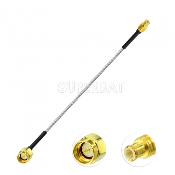MCX Straight Plug to SMA Straight Plug Semi-Rigid 086 15cm