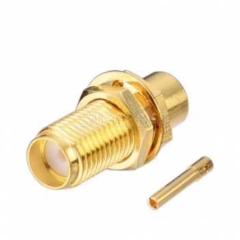 SMA Female Bulkhead Connector for 0.141" Semi-rigid RG402 Cable