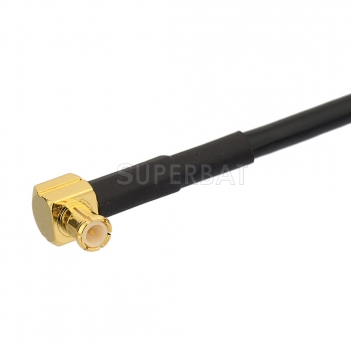 Superbat MCX Female to MCX Male Right Angle RG174 100cm GPS Extension Coax Cable for GPS Antenna