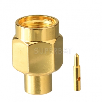 Superbat SMA Male Solder Connector for 0.141" RG402 Semi Rigid Cable